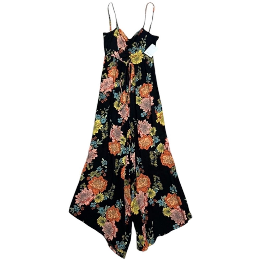 ONeill Keiko Kali Jumpsuit Bohemian Tropical Floral Wide Leg Multi SZ Small NWT
